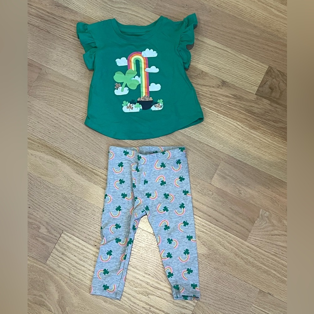Cat & Jack St Patrick’s day Set - with Rainbow and Clover